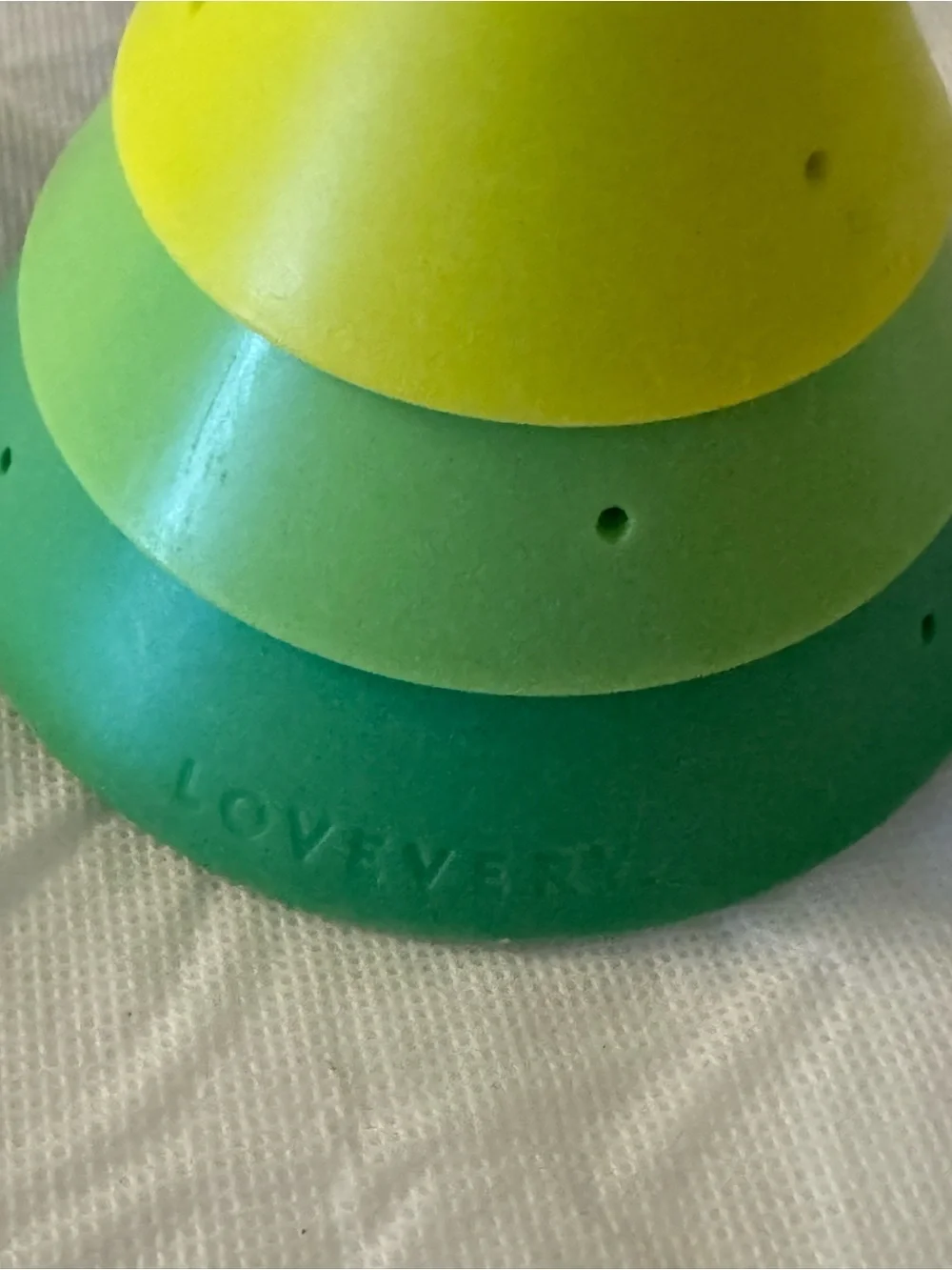 Lovevery Stackable Montessori Cups Set - Green & Yellow